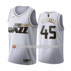 Camiseta Hombre NBA Utah Jazz Donovan Mitchell 45 2019-20 Nike Blanco Golden Edition Swingman